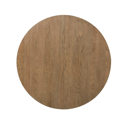 Farmhouse Reimagined - Oval Pedestal Table Top - Antique White / Chestnut Tops