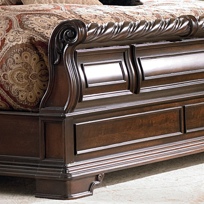 Arbor Place - Queen Sleigh Footboard - Brownstone