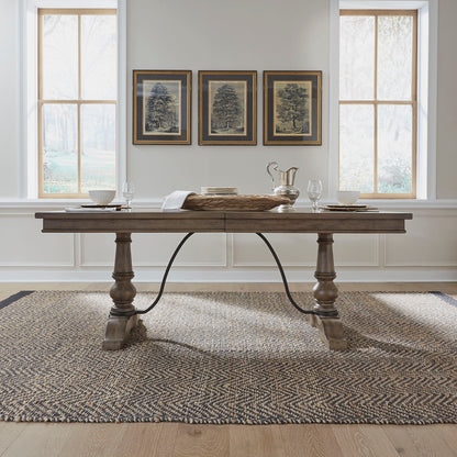 Americana Farmhouse - Trestle Table Base - Light Brown