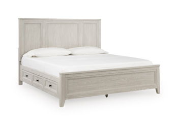 Darbonton - King/California King Panel Footboard With Roll Slats - Dove White