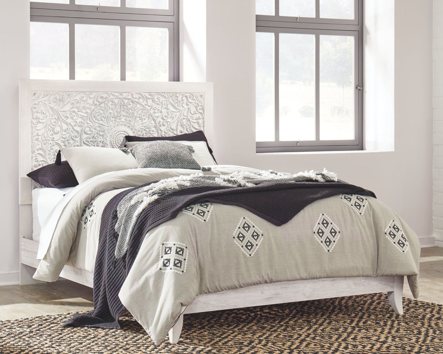 Paxberry - Queen Panel Headboard - Whitewash