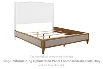 Sharlance - King/California King Upholstered Panel Footboard with Slats - Green / Brown