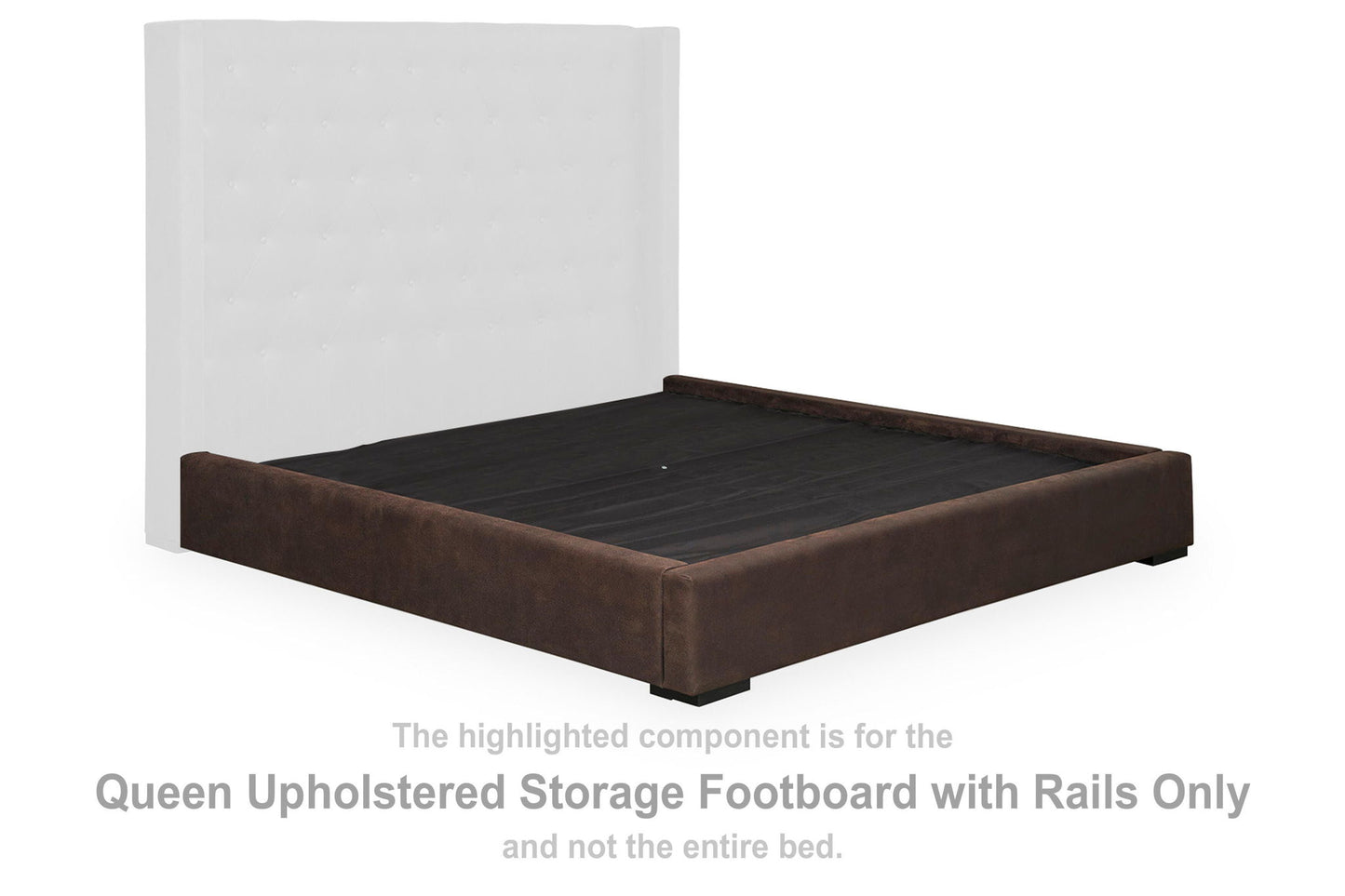 Lavernty - Queen Upholstered Storage Footboard/Rails - Coffee