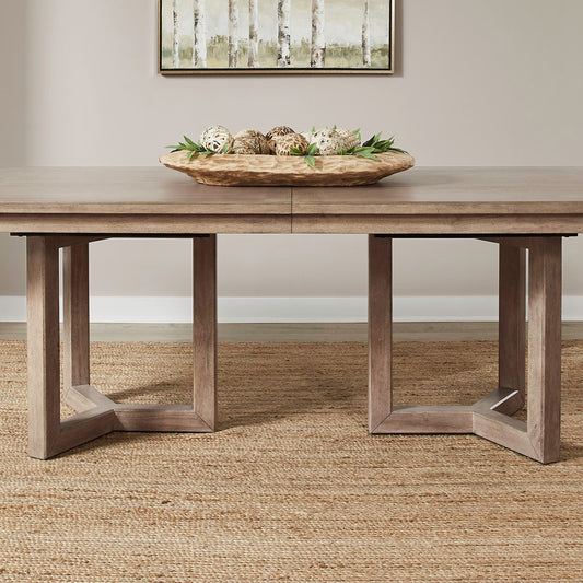 Proximity Place - Double Pedestal Table Base - Barley Buff