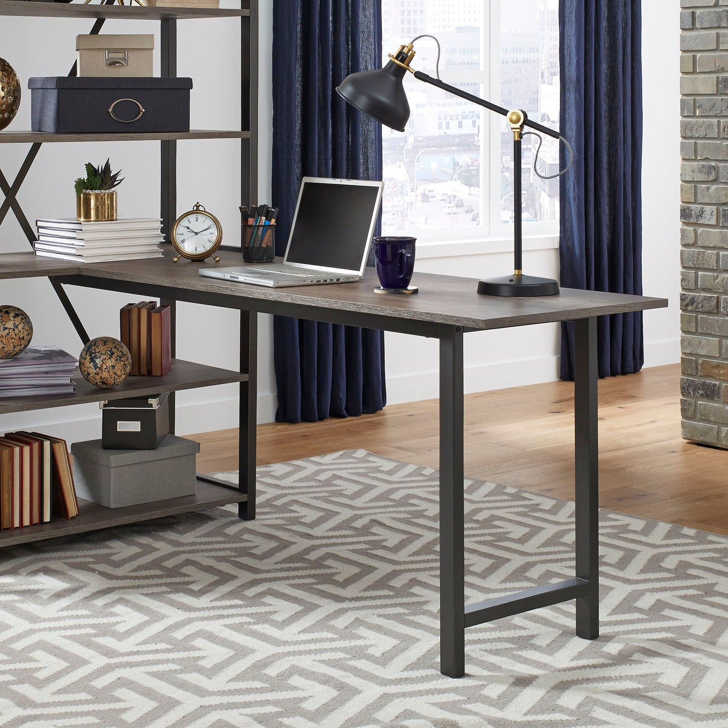 Tanners Creek - Desk Top and End Panel - Dark Gray