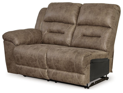 Ravenel - Laf Reclining Power Loveseat - Faux Leather - Fossil