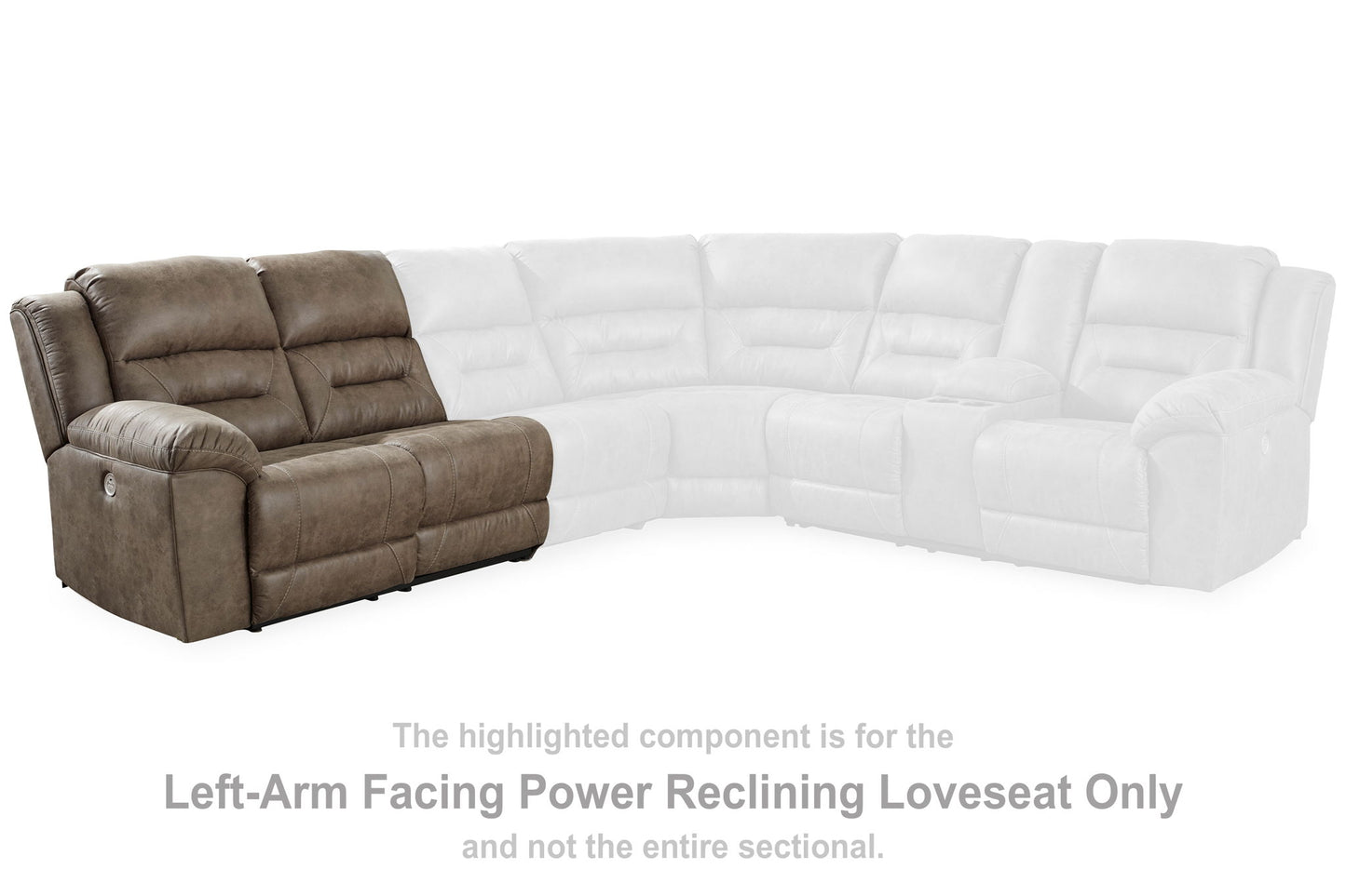 Ravenel - Laf Reclining Power Loveseat - Faux Leather - Fossil