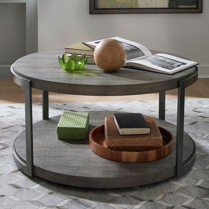 Modern View - Round Cocktail Table Base - Gauntlet Gray