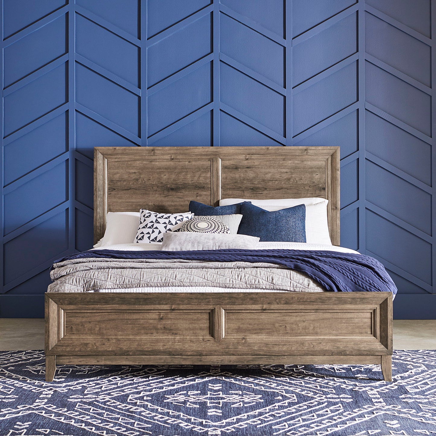 Ridgecrest - Queen Panel Headboard & Footboard - Cobblestone