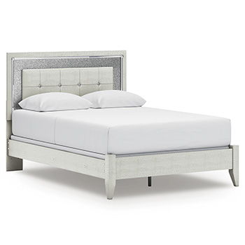 Zyniden - Silver - Queen Panel Footboard With Rails