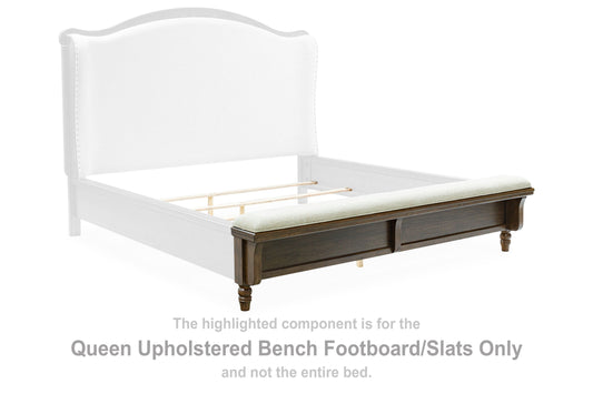 Sturlayne - Queen Upholstered Bench Footboard/Slats - Brown