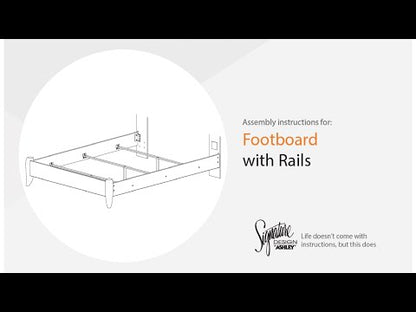 Aleaport - Full Panel Footboard With Rails - Warm Brown