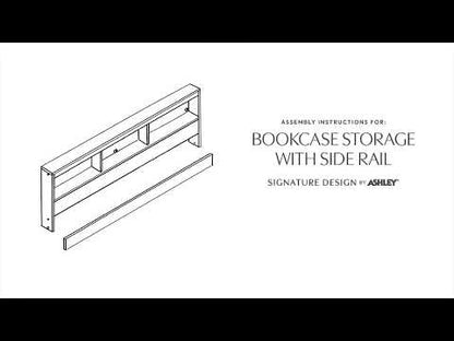Simmenfort - Bookcase Storage with Side Rail - Navy Blue