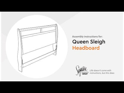 Willowton - Whitewash - King Sleigh Headboard