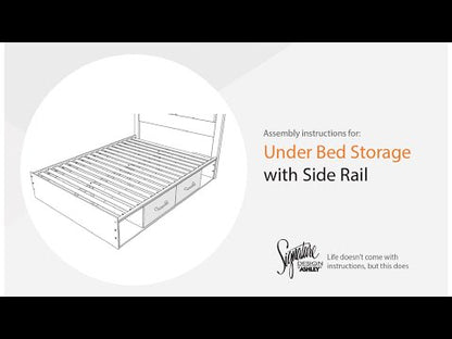Drystan - Q/K Side Storage w/Rail - Brown / Beige