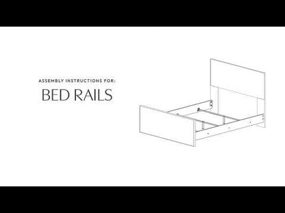 Willowton - King Sleigh Rails with Faux Plank Design - Whitewash